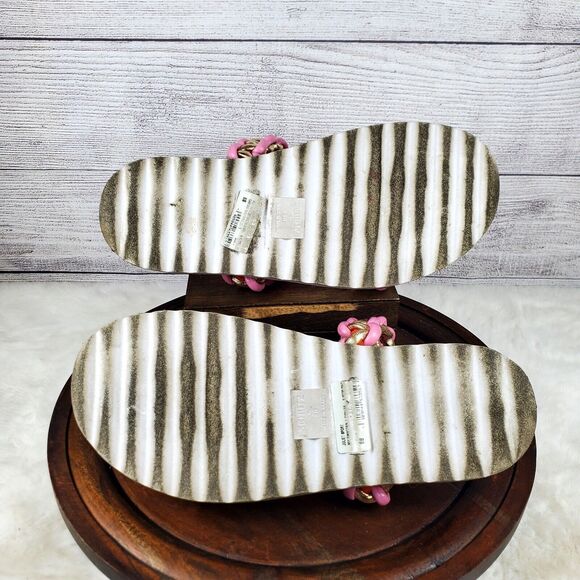 Schutz Juliet Sport Coral Braided Detail Slip On Open Toe Low Heel Sandals Sz 8B - Picture 8 of 9